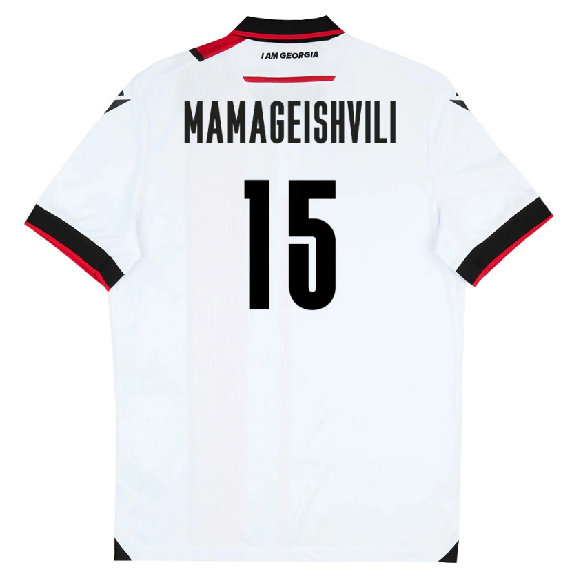Danxen Dětské Georgia Gizo Mamageishvili #15 Bílá Černá Červená Domů Hráčské Dresy 26-28 Dres