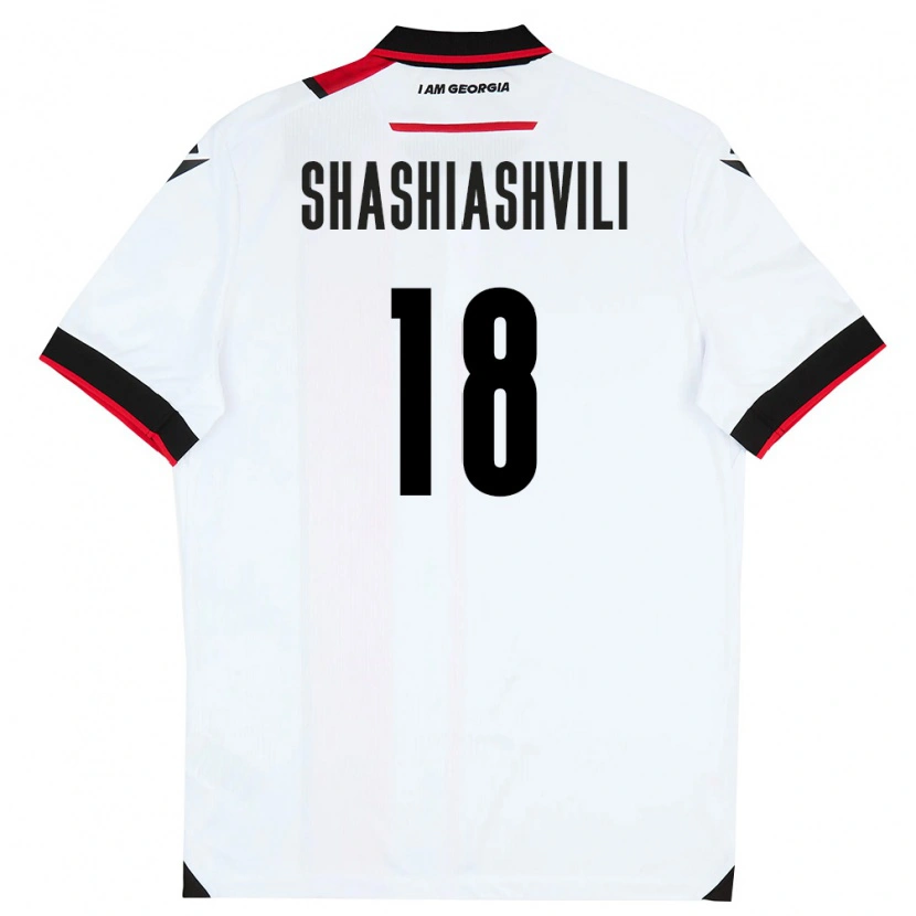 Danxen Dětské Georgia Luka Shashiashvili #18 Bílá Černá Červená Domů Hráčské Dresy 26-28 Dres
