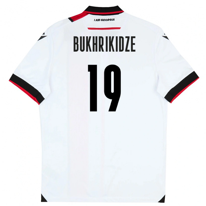 Danxen Dětské Georgia Nino Bukhrikidze #19 Bílá Černá Červená Domů Hráčské Dresy 26-28 Dres