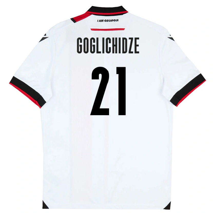 Danxen Dětské Georgia Saba Goglichidze #21 Bílá Černá Červená Domů Hráčské Dresy 26-28 Dres