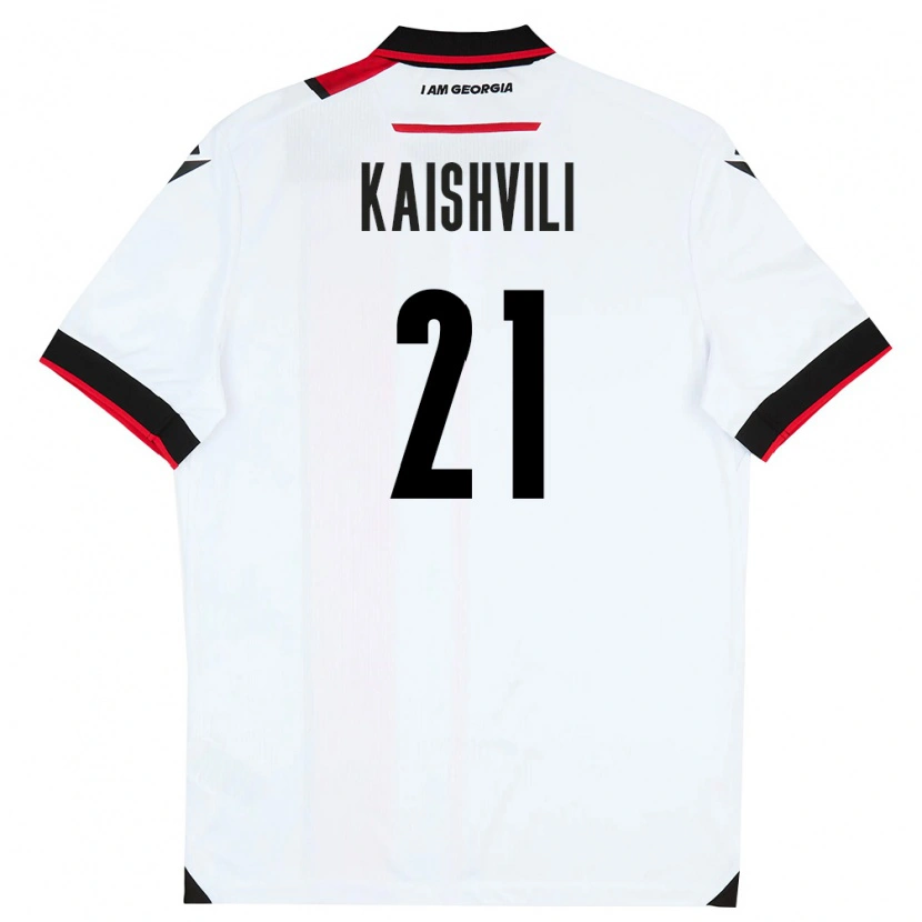Danxen Dětské Georgia Jamal Kaishvili #21 Bílá Černá Červená Domů Hráčské Dresy 26-28 Dres