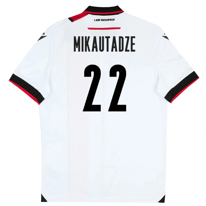 Danxen Dětské Georgia Georges Mikautadze #22 Bílá Černá Červená Domů Hráčské Dresy 26-28 Dres