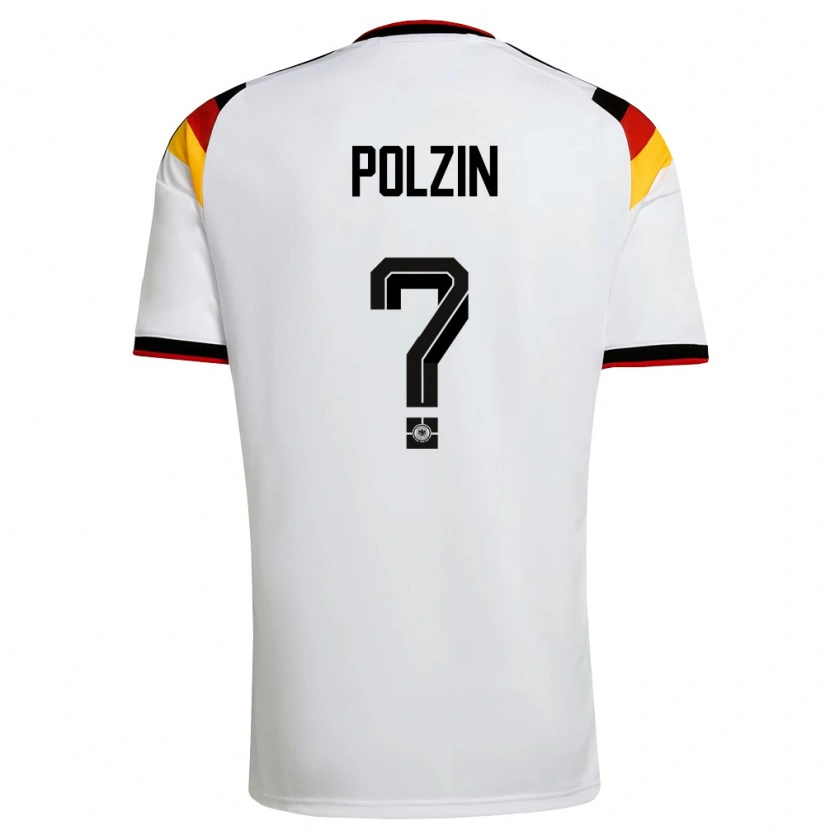 Danxen Dětské Německo Maximilian Polzin #0 Bílá Černá Červená Domů Hráčské Dresy 26-28 Dres