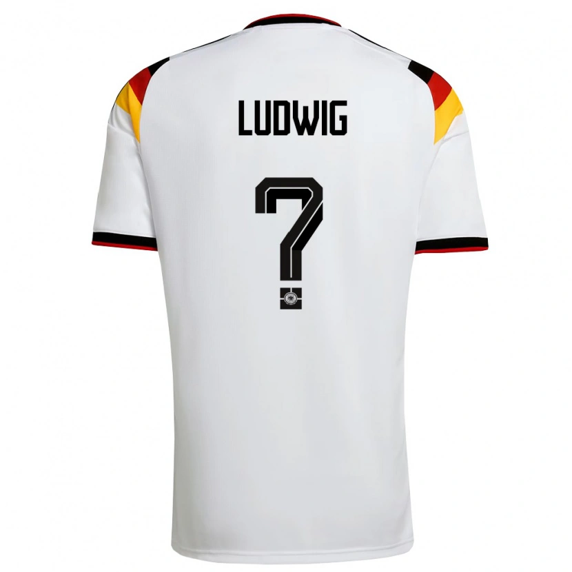 Danxen Dětské Německo Linus Ludwig #0 Bílá Černá Červená Domů Hráčské Dresy 26-28 Dres