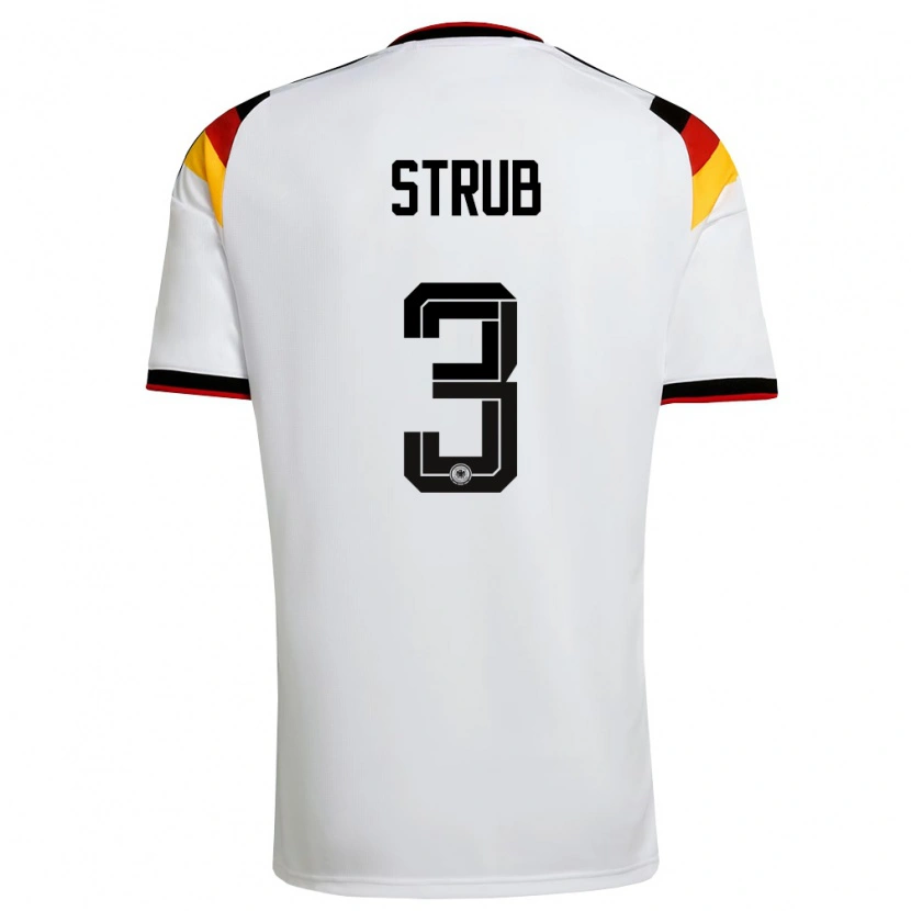 Danxen Dětské Německo Jona Strub #3 Bílá Černá Červená Domů Hráčské Dresy 26-28 Dres