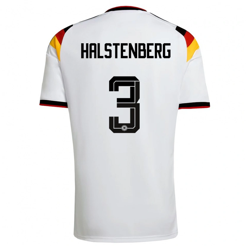 Danxen Dětské Německo Marcel Halstenberg #3 Bílá Černá Červená Domů Hráčské Dresy 26-28 Dres