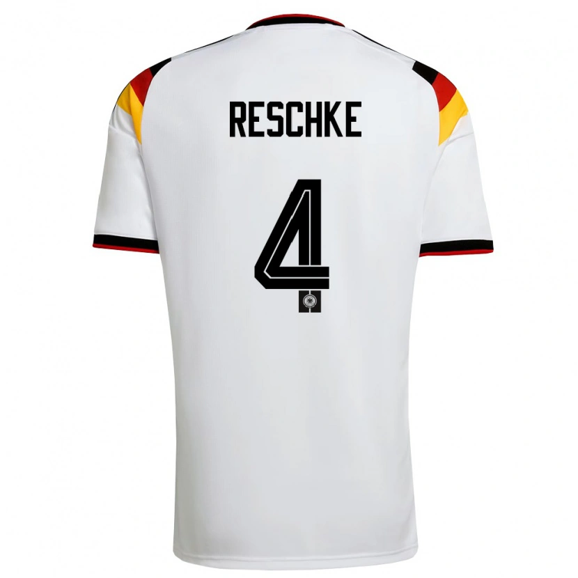 Danxen Dětské Německo Gianluca Reschke #4 Bílá Černá Červená Domů Hráčské Dresy 26-28 Dres
