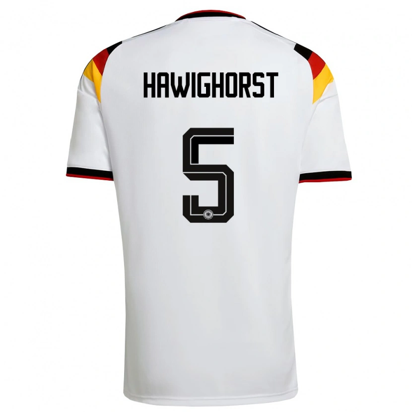 Danxen Dětské Německo Ben Hawighorst #5 Bílá Černá Červená Domů Hráčské Dresy 26-28 Dres