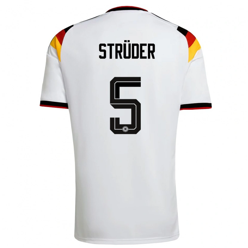 Danxen Dětské Německo Mika Strüder #5 Bílá Černá Červená Domů Hráčské Dresy 26-28 Dres