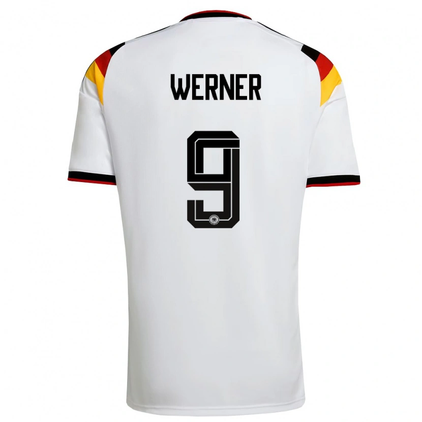 Danxen Dětské Německo Timo Werner #9 Bílá Černá Červená Domů Hráčské Dresy 26-28 Dres