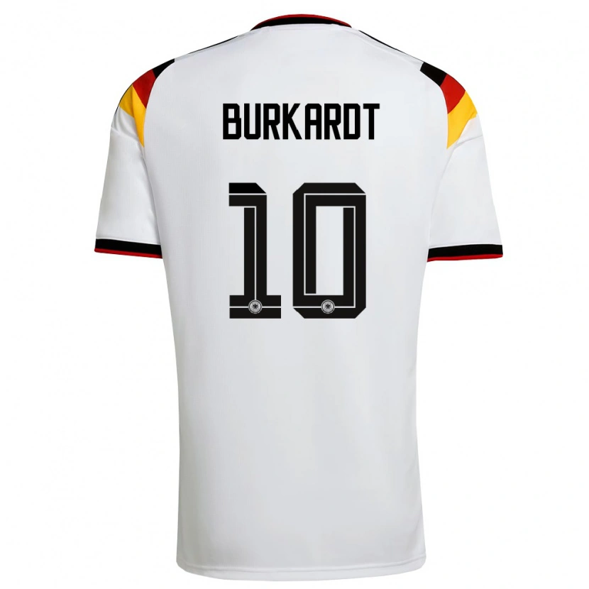 Danxen Dětské Německo Jonathan Burkardt #10 Bílá Černá Červená Domů Hráčské Dresy 26-28 Dres