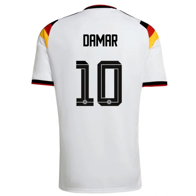 Danxen Dětské Německo Muhammed Damar #10 Bílá Černá Červená Domů Hráčské Dresy 26-28 Dres
