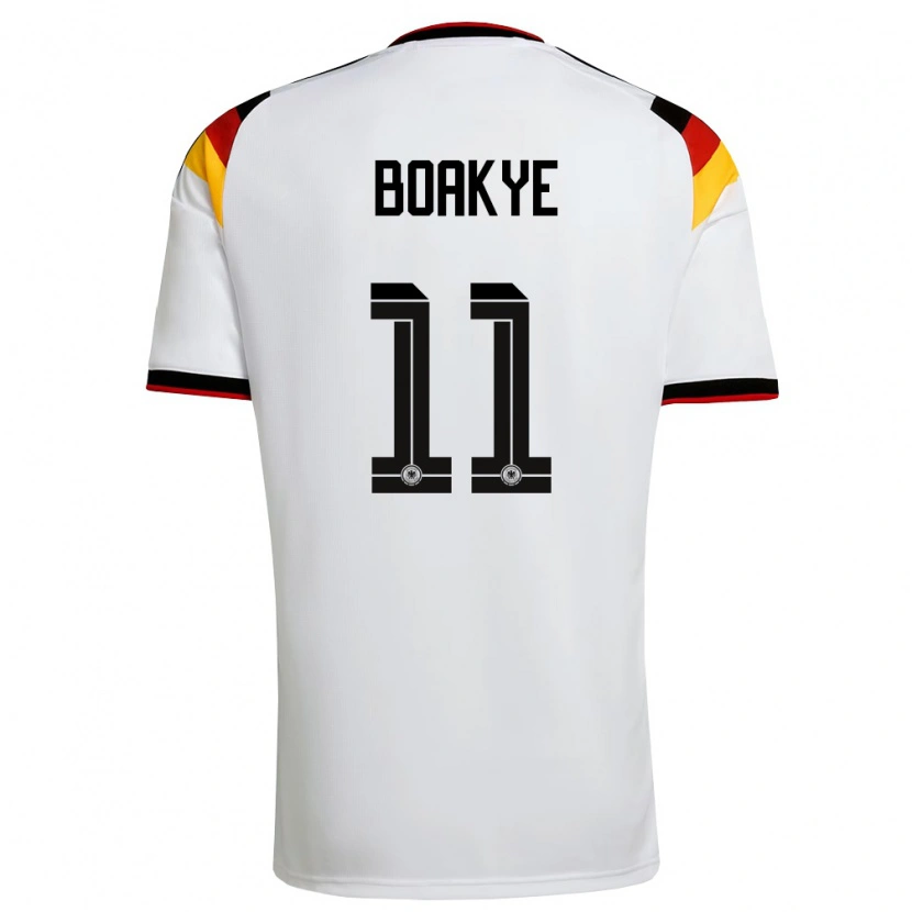 Danxen Dětské Německo Benjamin Boakye #11 Bílá Černá Červená Domů Hráčské Dresy 26-28 Dres