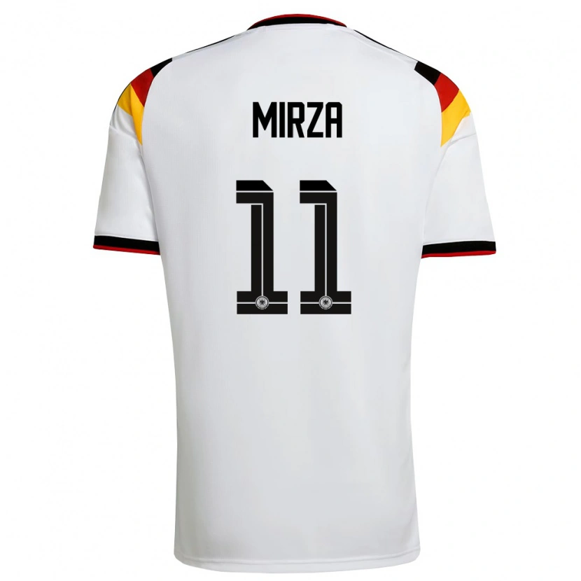 Danxen Dětské Německo Marwan-Omir Mirza #11 Bílá Černá Červená Domů Hráčské Dresy 26-28 Dres