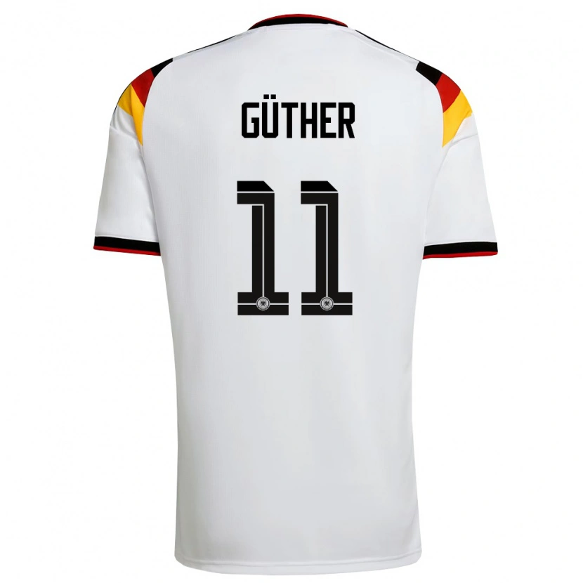 Danxen Dětské Německo Linus Güther #11 Bílá Černá Červená Domů Hráčské Dresy 26-28 Dres