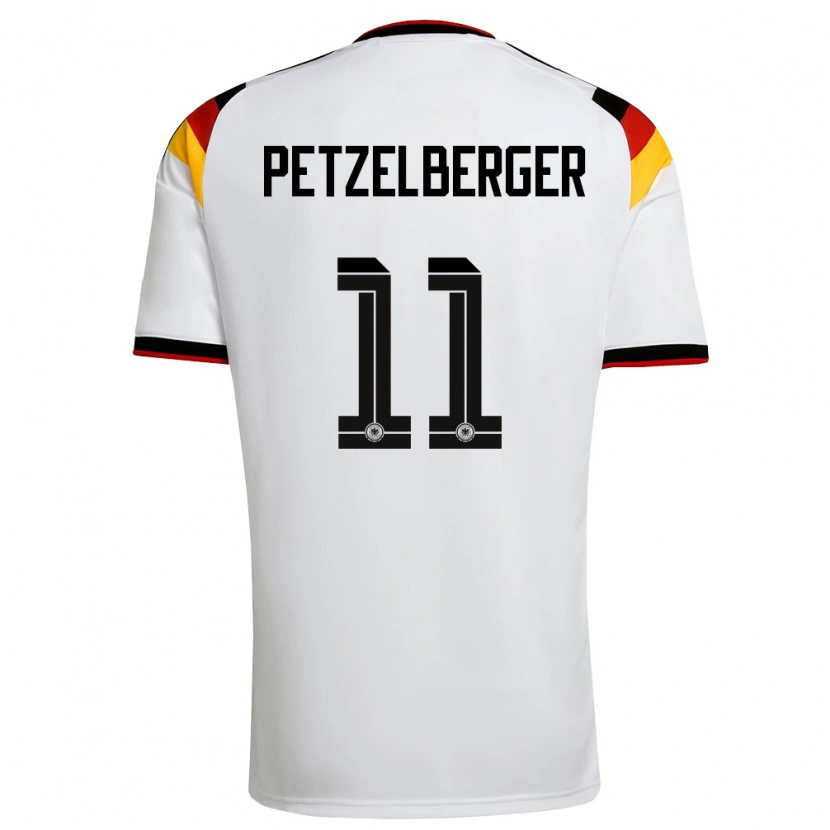 Danxen Dětské Německo Ramona Petzelberger #11 Bílá Černá Červená Domů Hráčské Dresy 26-28 Dres