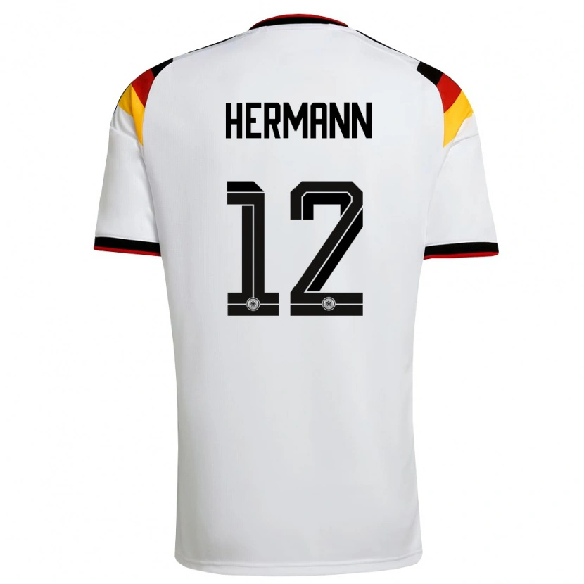 Danxen Dětské Německo Hannes Hermann #12 Bílá Černá Červená Domů Hráčské Dresy 26-28 Dres