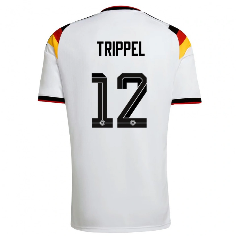 Danxen Dětské Německo Marcello Trippel #12 Bílá Černá Červená Domů Hráčské Dresy 26-28 Dres