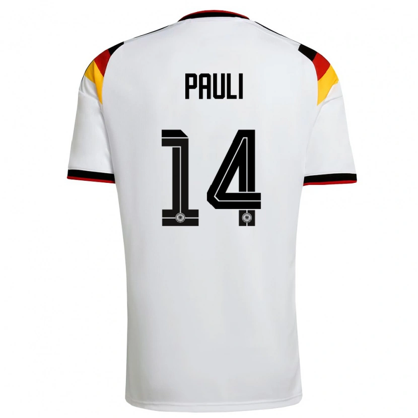 Danxen Dětské Německo Julian Pauli #14 Bílá Černá Červená Domů Hráčské Dresy 26-28 Dres