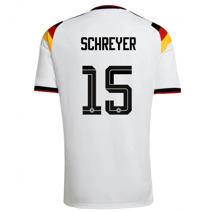 Danxen Dětské Německo Tim Schreyer #15 Bílá Černá Červená Domů Hráčské Dresy 26-28 Dres