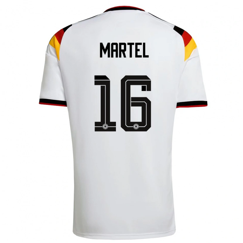 Danxen Dětské Německo Eric Martel #16 Bílá Černá Červená Domů Hráčské Dresy 26-28 Dres