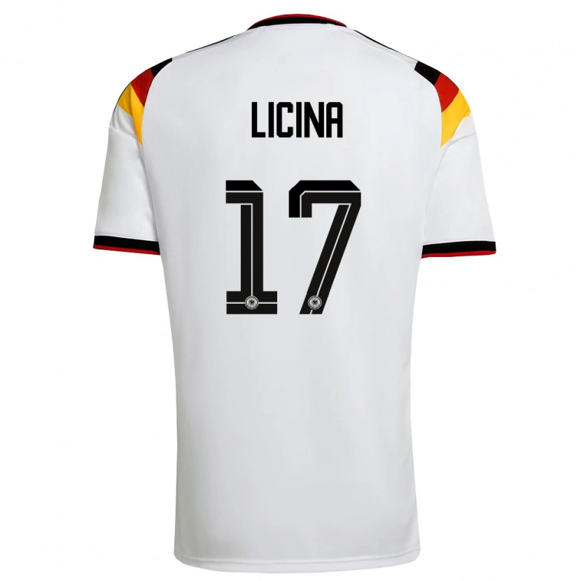 Danxen Dětské Německo Adin Licina #17 Bílá Černá Červená Domů Hráčské Dresy 26-28 Dres