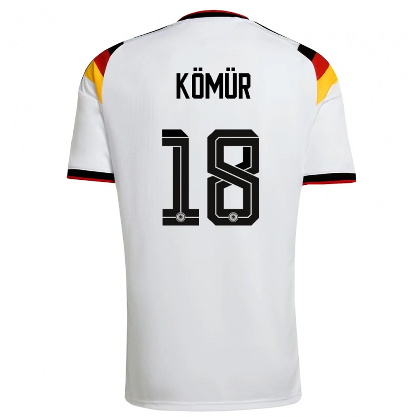 Danxen Dětské Německo Mert Kömür #18 Bílá Černá Červená Domů Hráčské Dresy 26-28 Dres