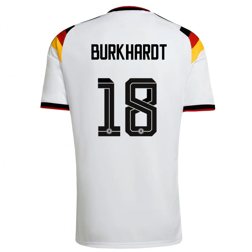 Danxen Dětské Německo Till Burkhardt #18 Bílá Černá Červená Domů Hráčské Dresy 26-28 Dres