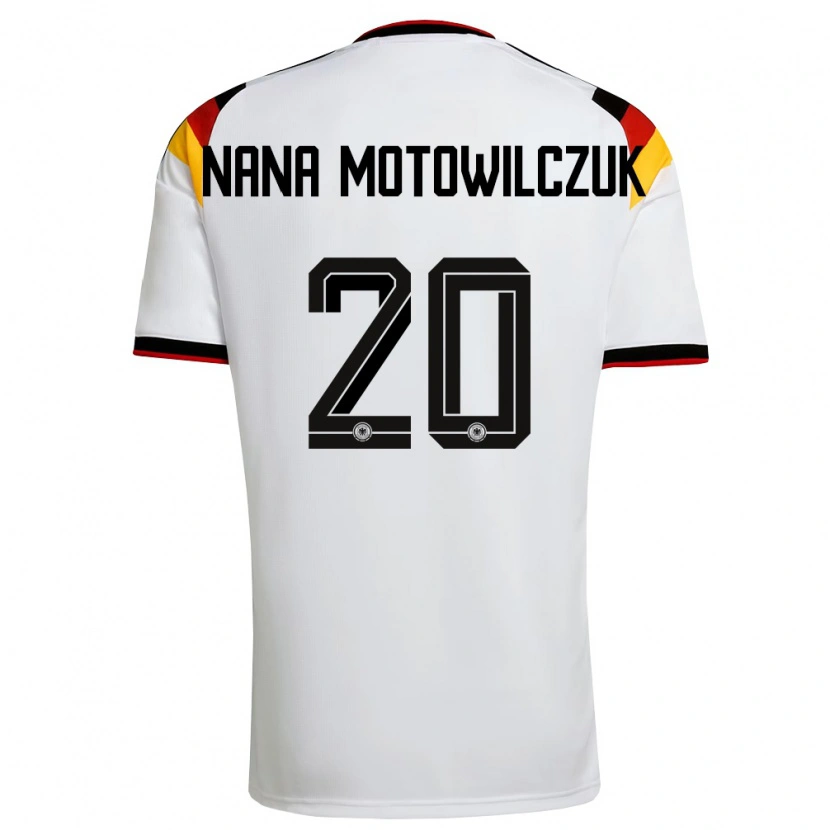 Danxen Dětské Německo Kevin Nana Motowilczuk #20 Bílá Černá Červená Domů Hráčské Dresy 26-28 Dres