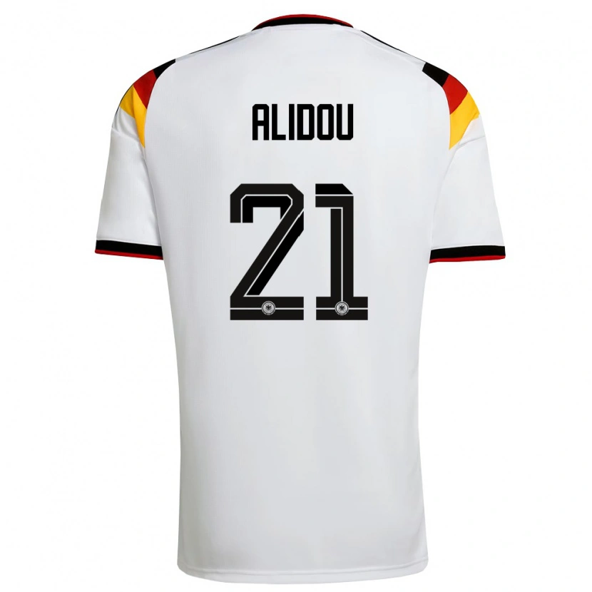 Danxen Dětské Německo Faride Alidou #21 Bílá Černá Červená Domů Hráčské Dresy 26-28 Dres