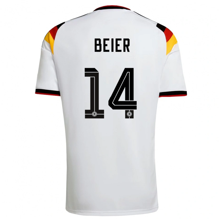 Danxen Dětské Německo Maximilian Beier #14 Bílá Černá Červená Domů Hráčské Dresy 26-28 Dres