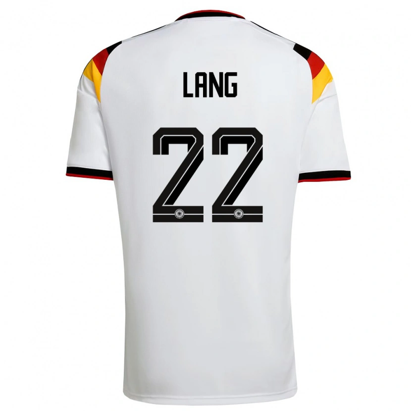 Danxen Dětské Německo Finn-Ole Lang #22 Bílá Černá Červená Domů Hráčské Dresy 26-28 Dres