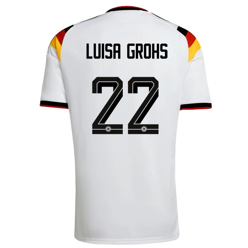Danxen Dětské Německo Maria Luisa Grohs #22 Bílá Černá Červená Domů Hráčské Dresy 26-28 Dres