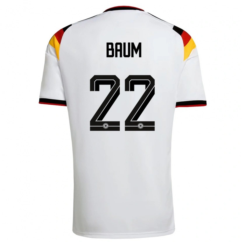 Danxen Dětské Německo Elias Baum #22 Bílá Černá Červená Domů Hráčské Dresy 26-28 Dres