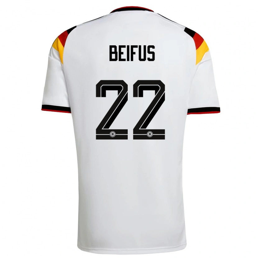 Danxen Dětské Německo Marcel Beifus #22 Bílá Černá Červená Domů Hráčské Dresy 26-28 Dres