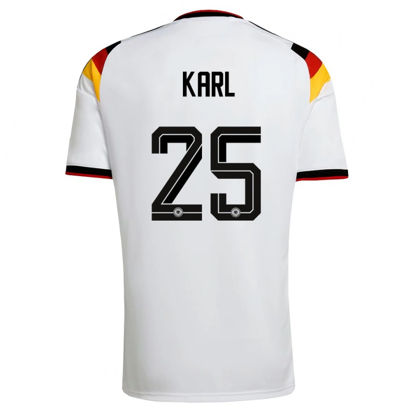 Danxen Dětské Německo Lennart Karl #25 Bílá Černá Červená Domů Hráčské Dresy 26-28 Dres