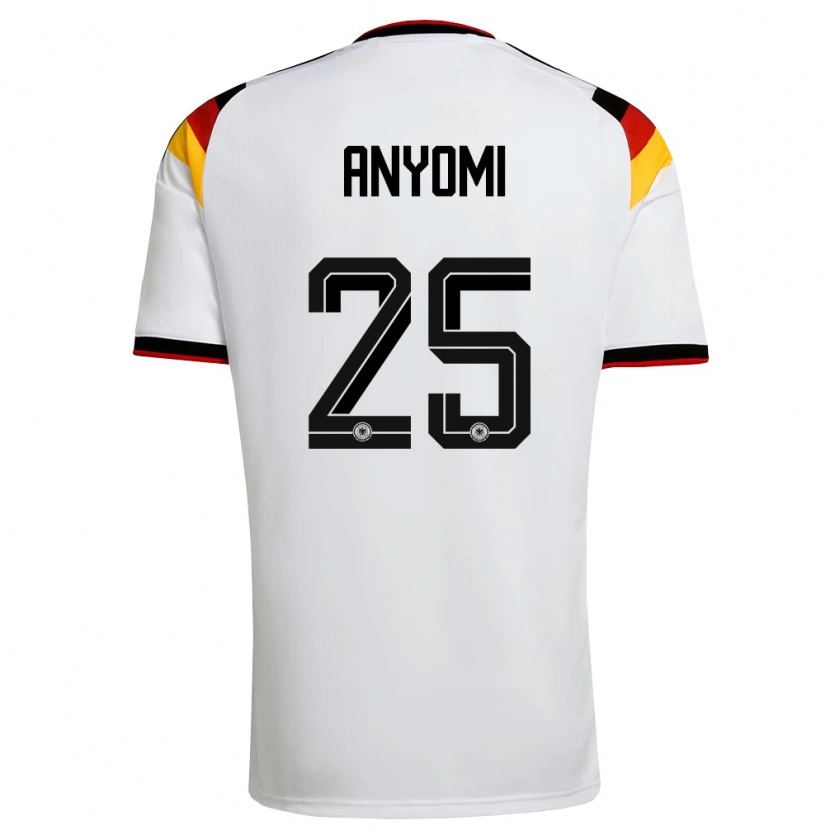 Danxen Dětské Německo Nicole Anyomi #25 Bílá Černá Červená Domů Hráčské Dresy 26-28 Dres