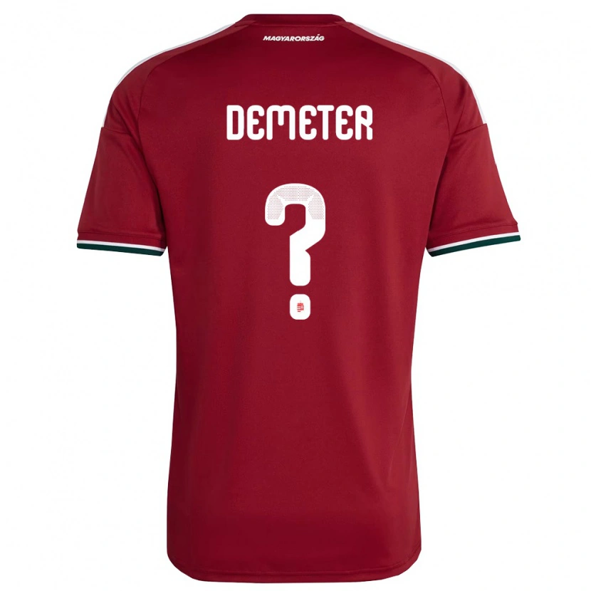 Danxen Dětské Maďarsko Dávid Demeter #0 Červená Bílá Zelená Domů Hráčské Dresy 26-28 Dres