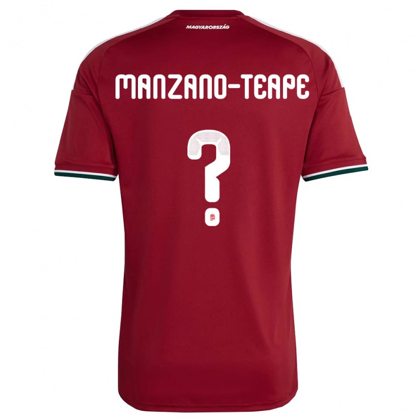 Danxen Dětské Maďarsko Dániel Manzano-Teape #0 Červená Bílá Zelená Domů Hráčské Dresy 26-28 Dres