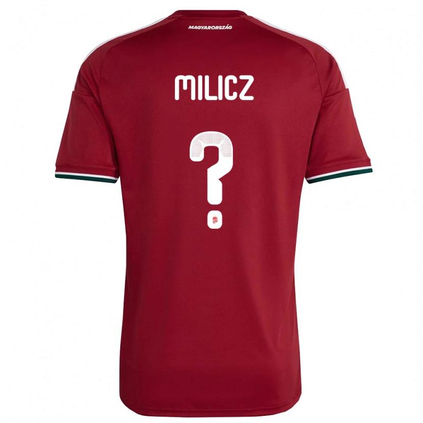 Danxen Dětské Maďarsko Péter Milicz #0 Červená Bílá Zelená Domů Hráčské Dresy 26-28 Dres