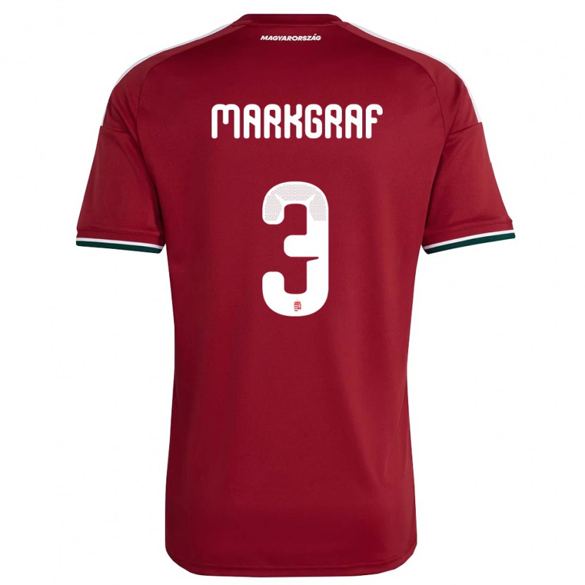 Danxen Dětské Maďarsko Ákos Markgráf #3 Červená Bílá Zelená Domů Hráčské Dresy 26-28 Dres