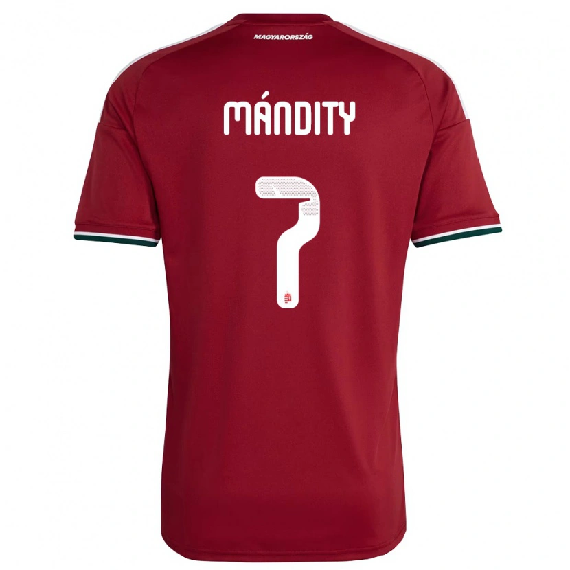 Danxen Dětské Maďarsko Márkó Mándity #7 Červená Bílá Zelená Domů Hráčské Dresy 26-28 Dres