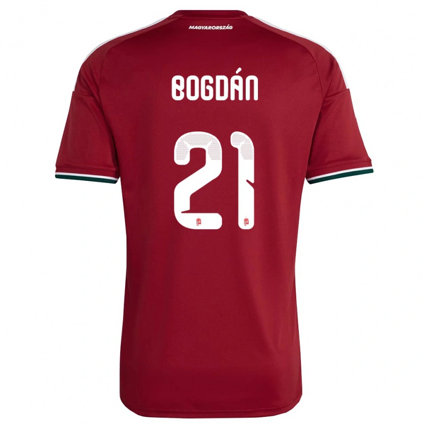 Danxen Dětské Maďarsko Martin Bogdán #21 Červená Bílá Zelená Domů Hráčské Dresy 26-28 Dres