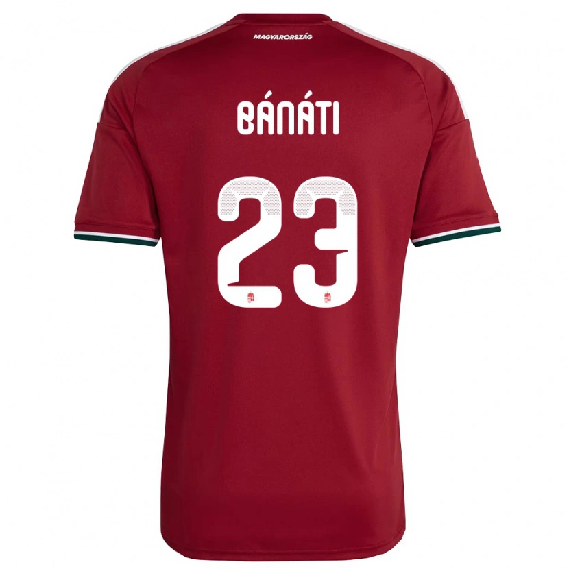 Danxen Dětské Maďarsko Kevin Bánáti #23 Červená Bílá Zelená Domů Hráčské Dresy 26-28 Dres