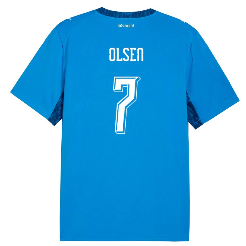 Danxen Dětské Island Gunnar Olsen #7 Modrá Námořnická Domů Hráčské Dresy 26-28 Dres