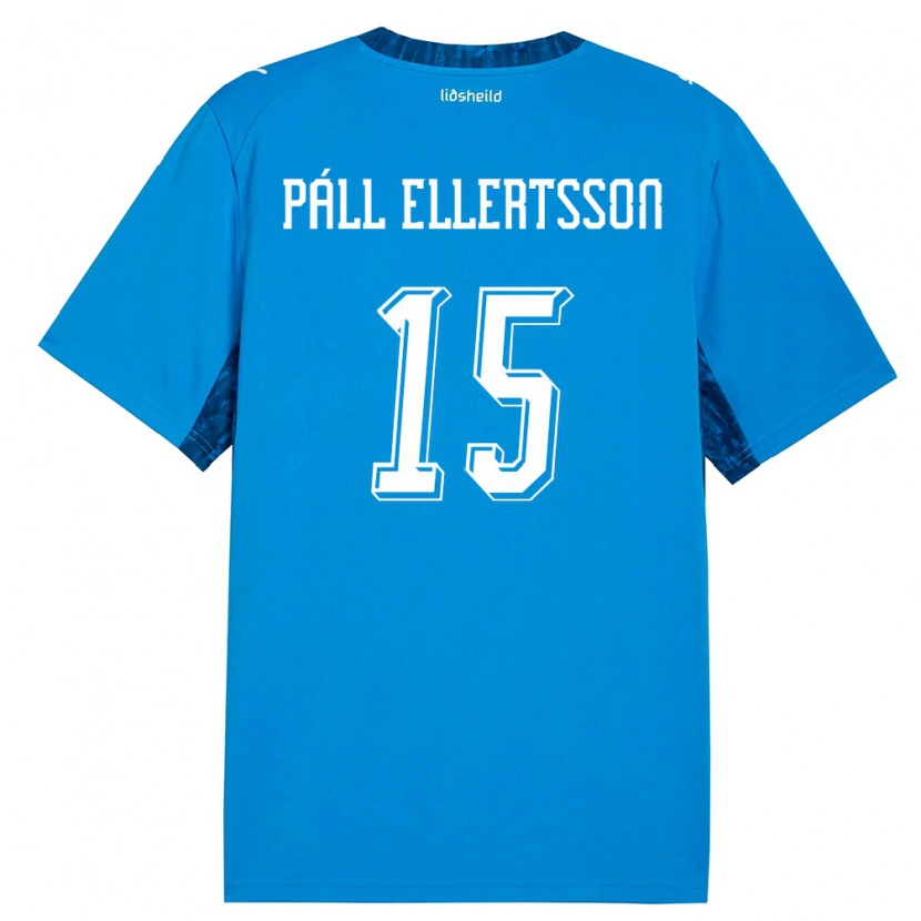 Danxen Dětské Island Markús Páll Ellertsson #15 Modrá Námořnická Domů Hráčské Dresy 26-28 Dres
