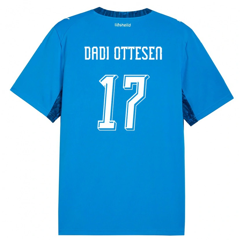 Danxen Dětské Island Magnus Dadi Ottesen #17 Modrá Námořnická Domů Hráčské Dresy 26-28 Dres