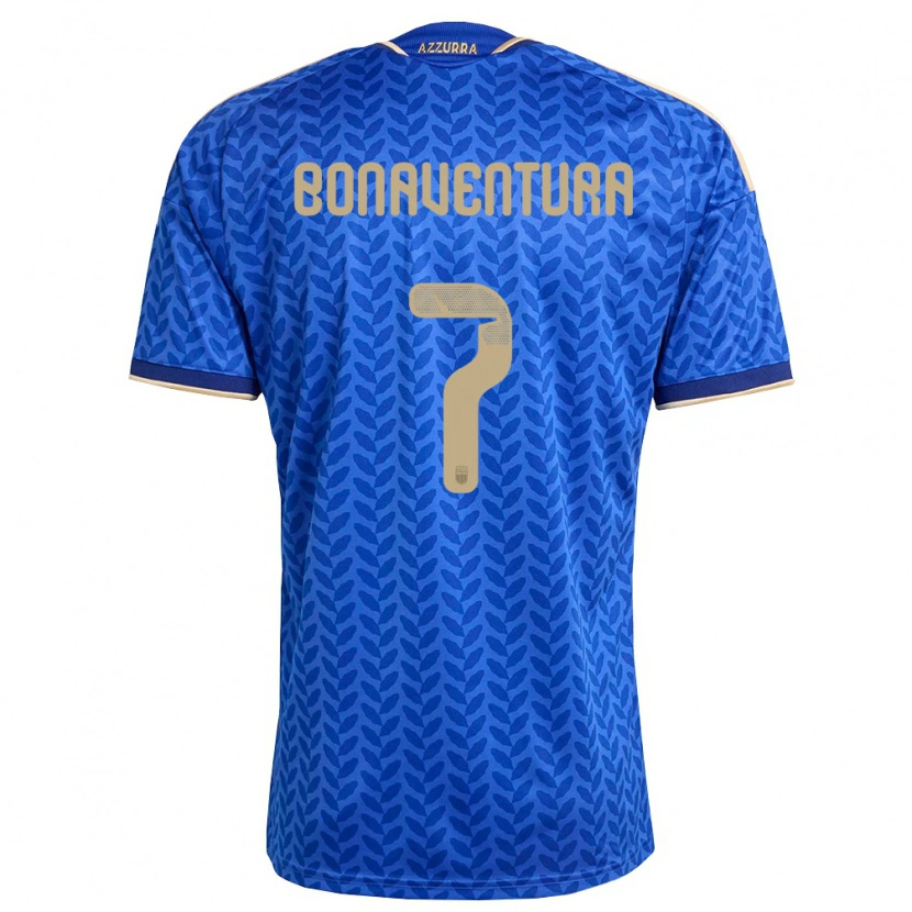 Danxen Dětské Itálie Giacomo Bonaventura #7 Modrá Námořnická Zlatá Domů Hráčské Dresy 26-28 Dres