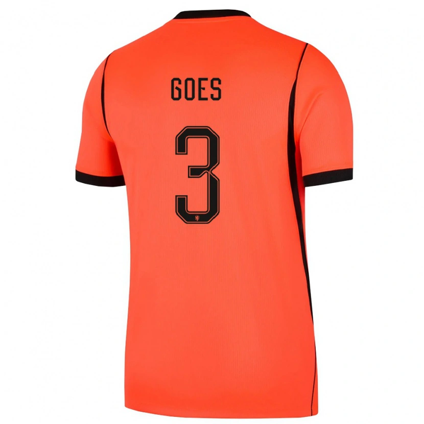 Danxen Dětské Nizozemsko Wouter Goes #3 Oranžová Černá Domů Hráčské Dresy 26-28 Dres