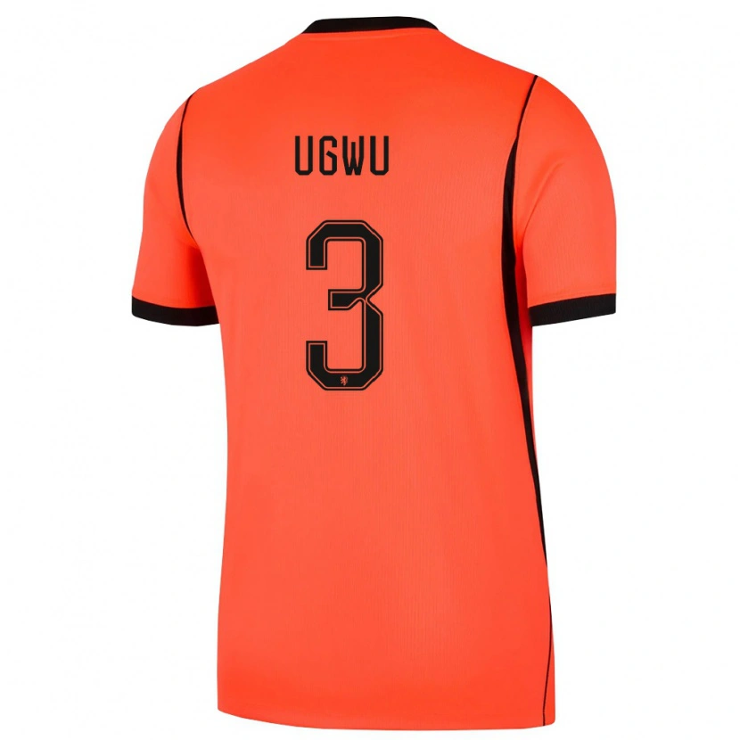 Danxen Dětské Nizozemsko Precious Ugwu #3 Oranžová Černá Domů Hráčské Dresy 26-28 Dres